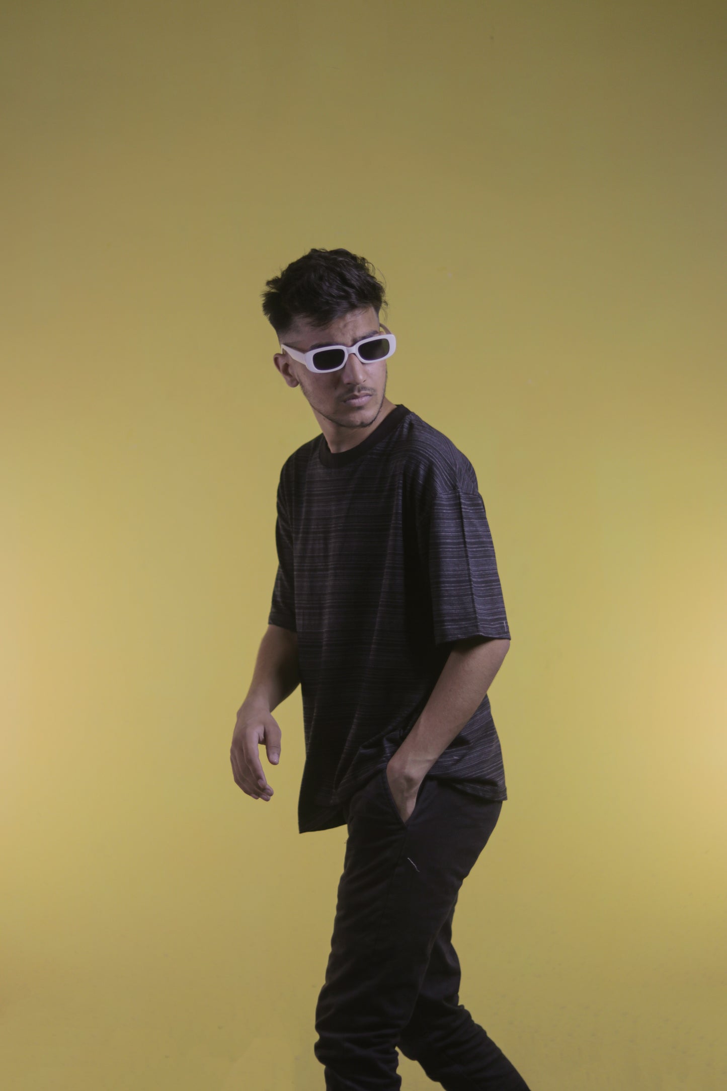 Textured Black OverSize T Shirt
