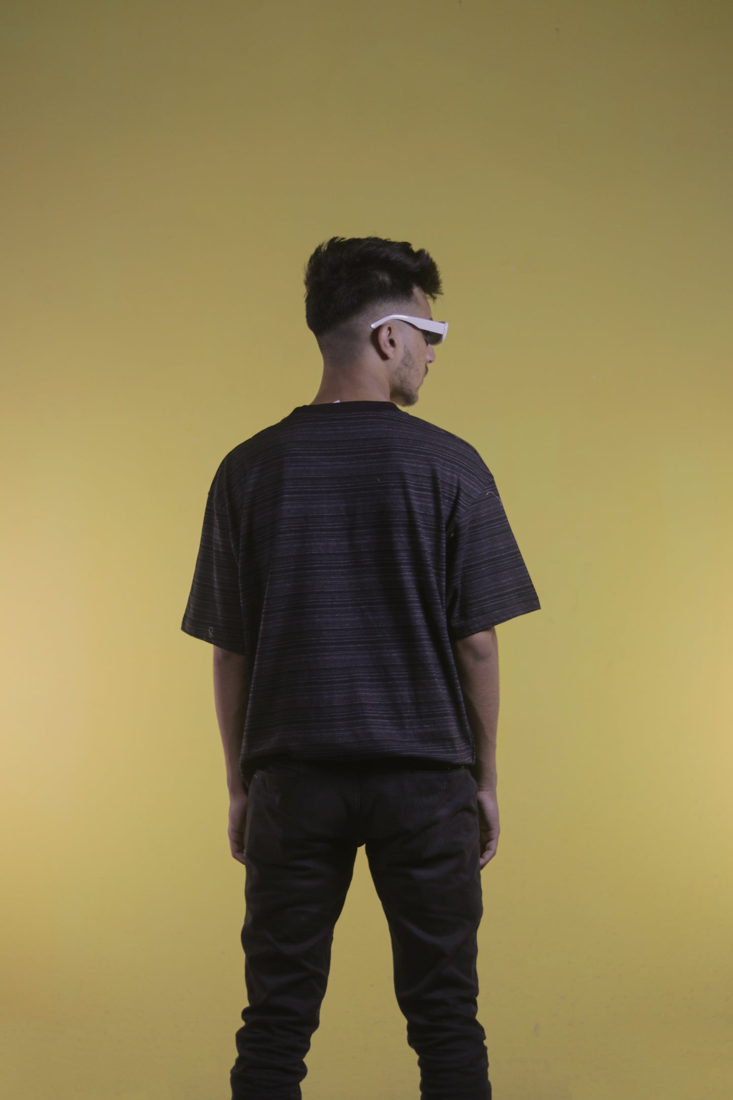 Textured Black OverSize T Shirt