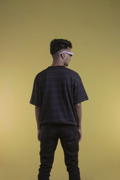 Textured Black OverSize T Shirt