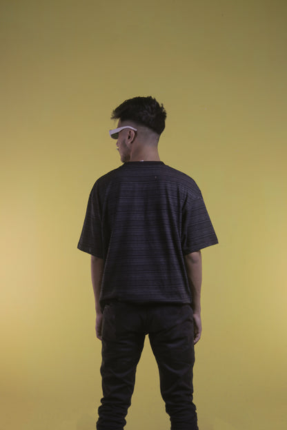 Textured Black OverSize T Shirt