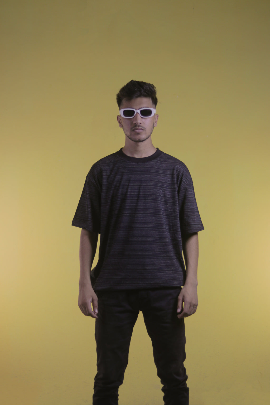 Textured Black OverSize T Shirt
