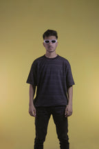 Textured Black OverSize T Shirt