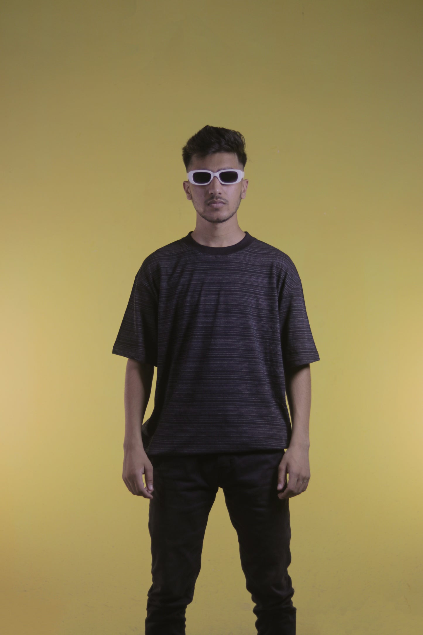 Textured Black OverSize T Shirt