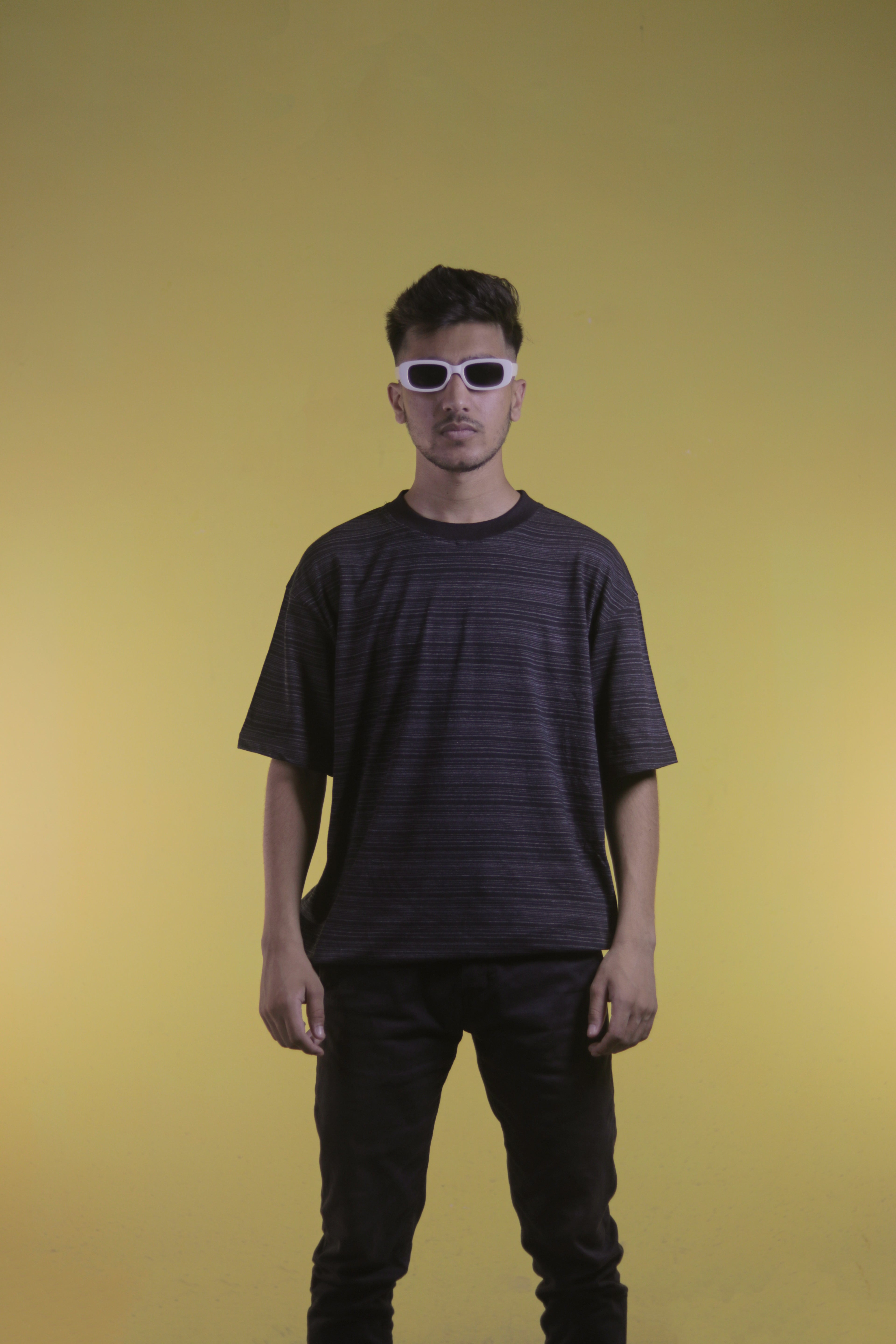 Textured Black OverSize T Shirt