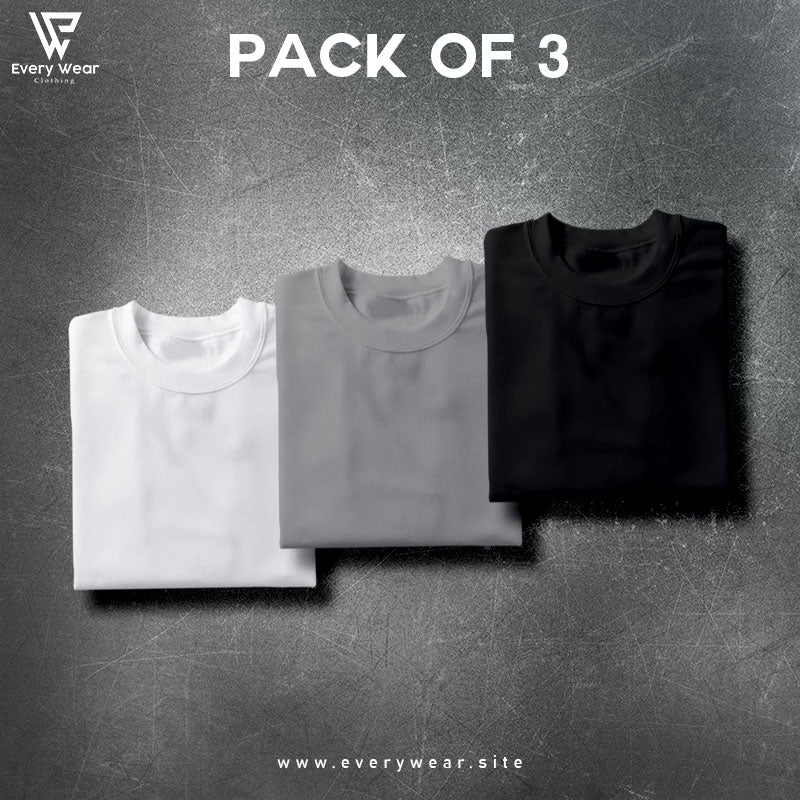 Men's Premium Basic T-Shirt Pack of 3 | Select Any 3 Colors
