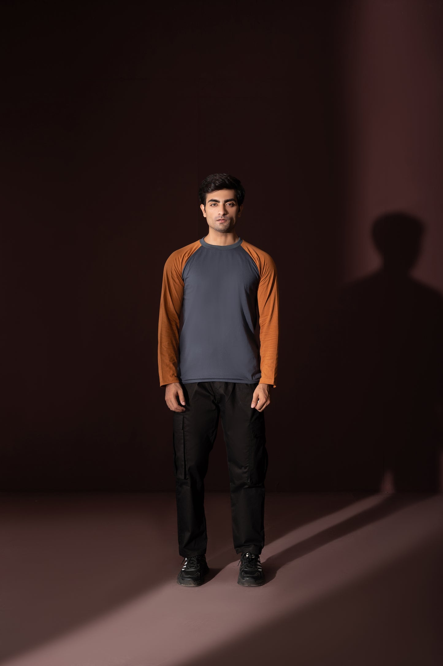 Grey-Mustard Full Sleeves Tee