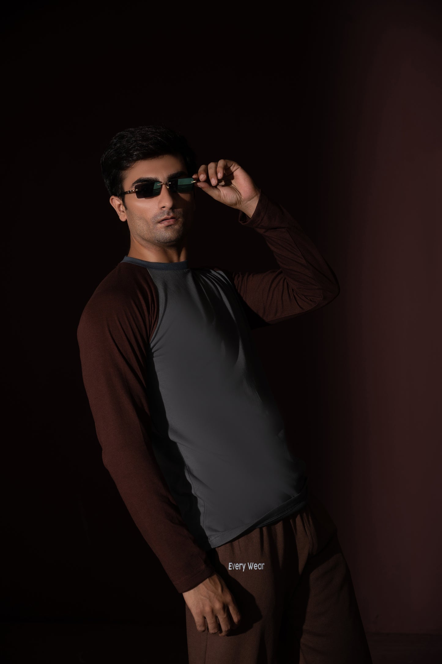Brown-Grey full sleeves t-shirt