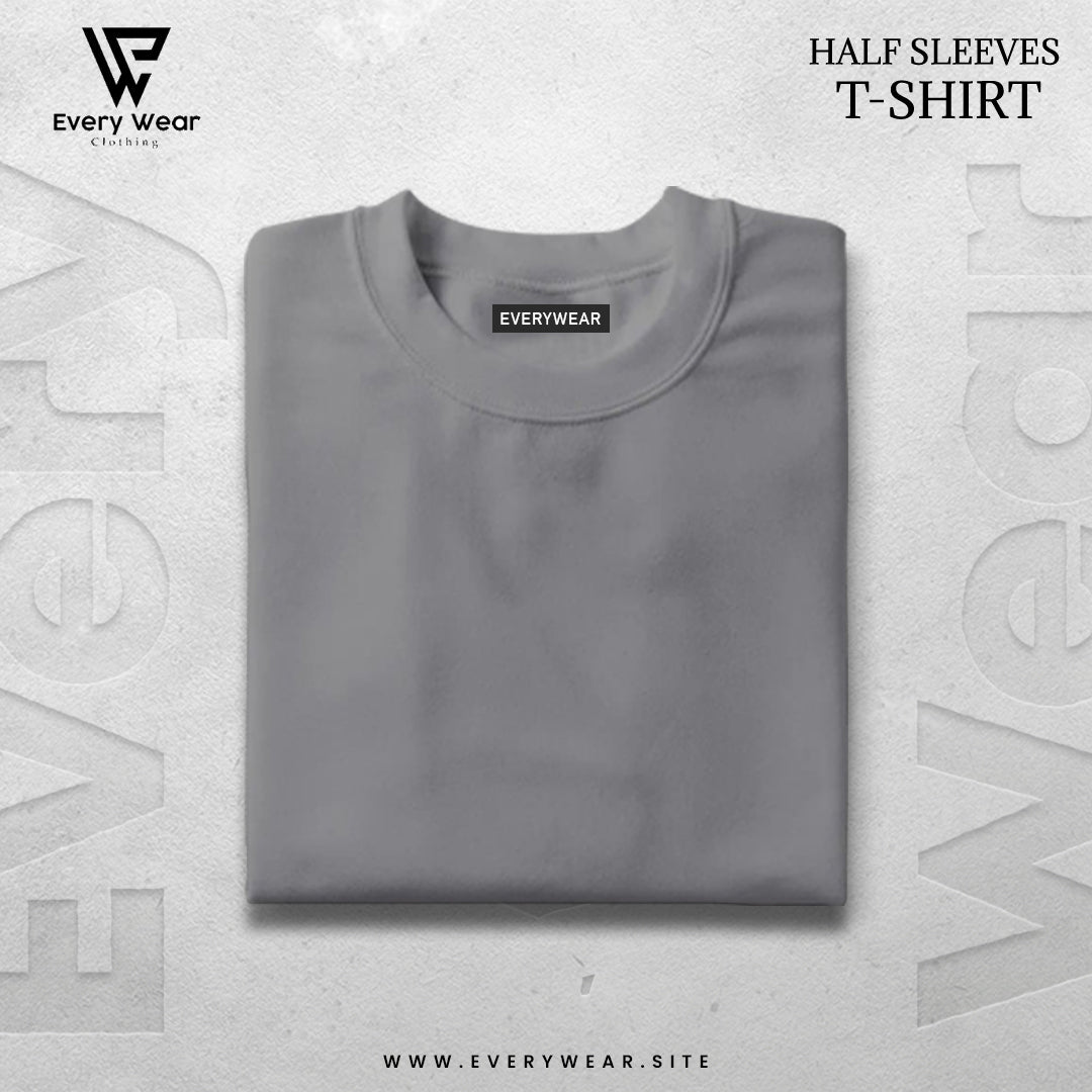 Men's Essential Premium Steel-Grey Half sleeve Tee