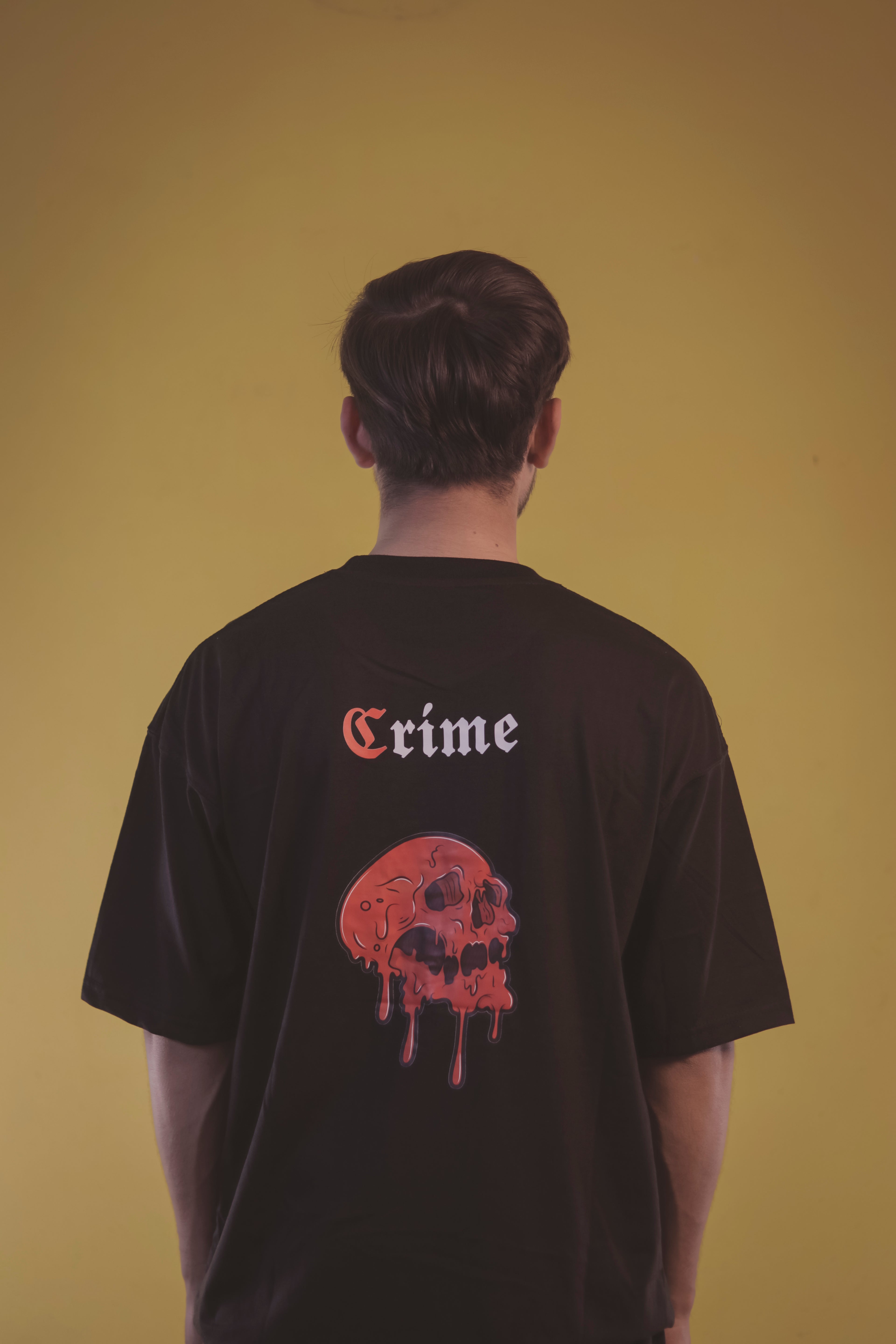 Crime Black Unisex  OverSize T Shirt