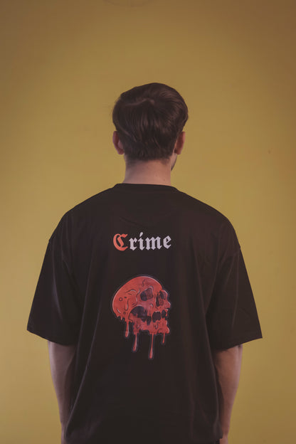 Crime Black Unisex  OverSize T Shirt