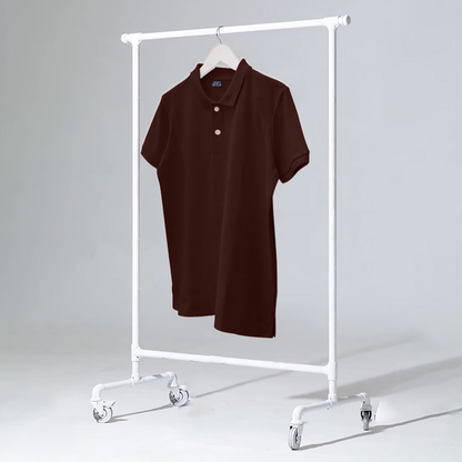BROWN MEN'S BASIC POLO T SHIRT