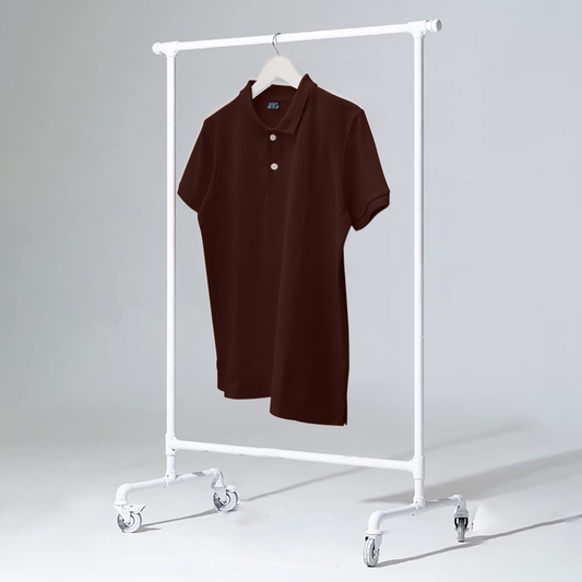 BROWN MEN'S BASIC POLO T SHIRT