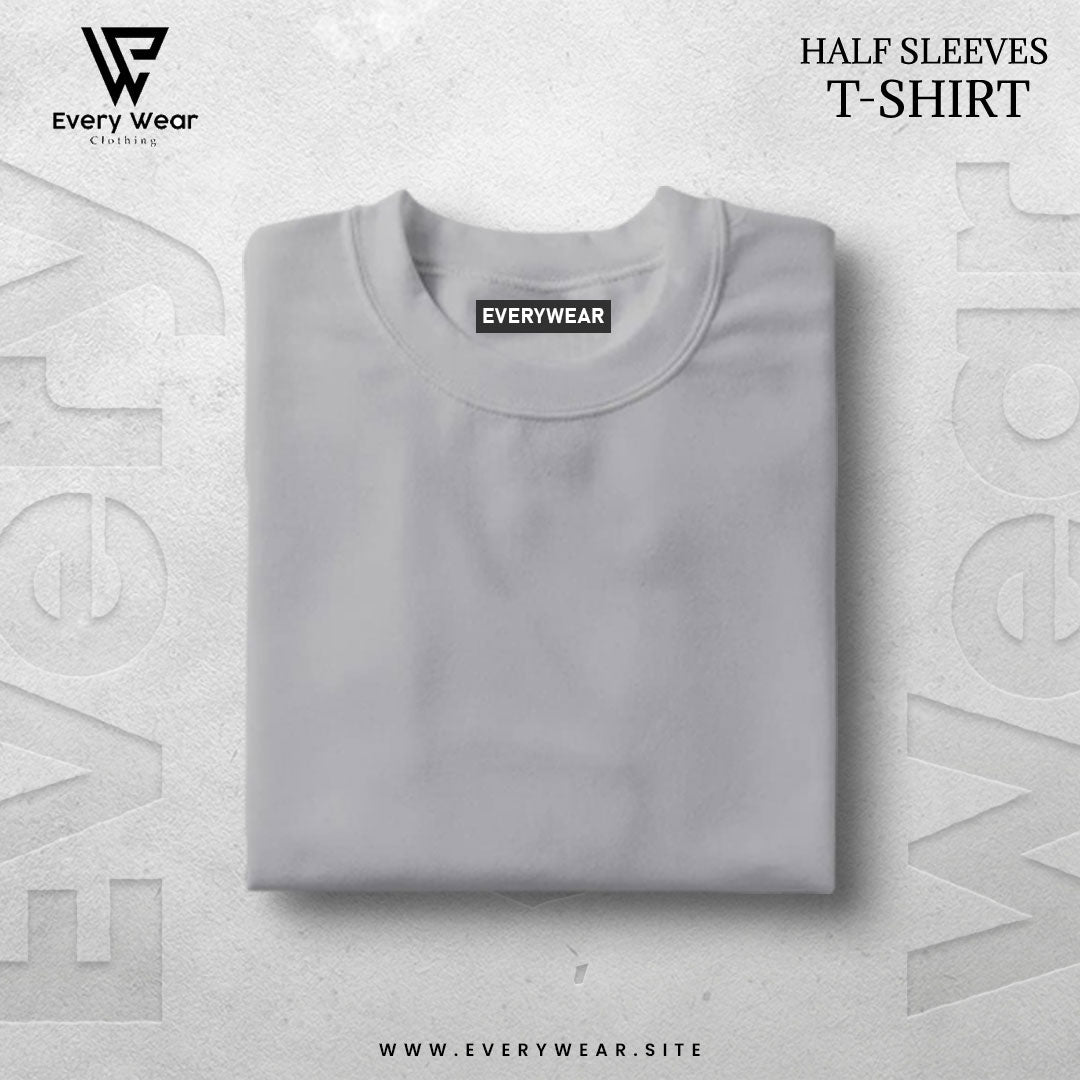 Men's Essential Premium Ash-Grey Half Sleeve Tee