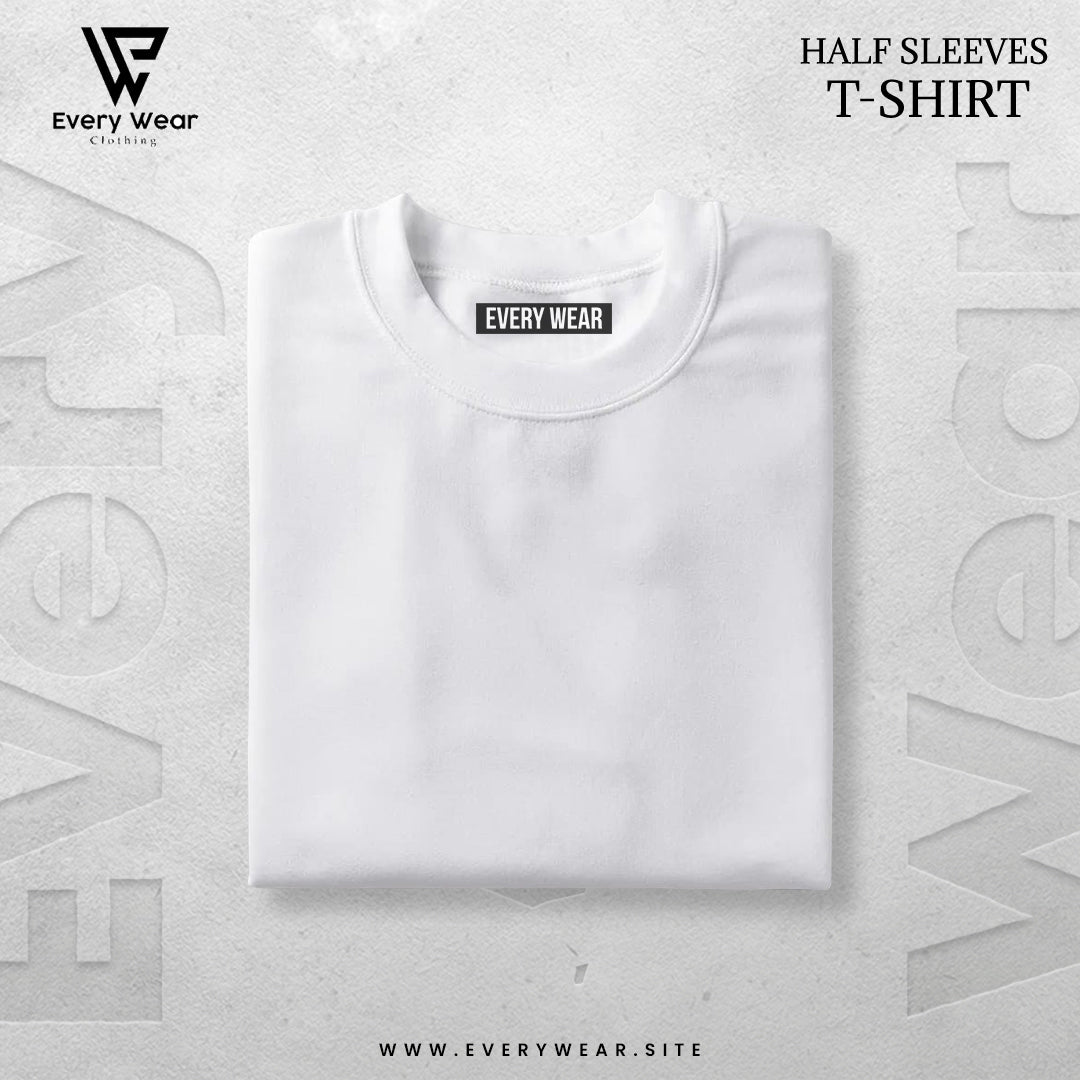Men's Essential Premium White Half Sleeve Tee