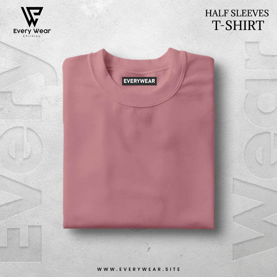 Men's Essential Premium Basic Pink Half Sleeve Tee