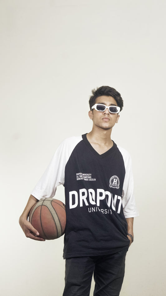Black & White Dropout University Tee