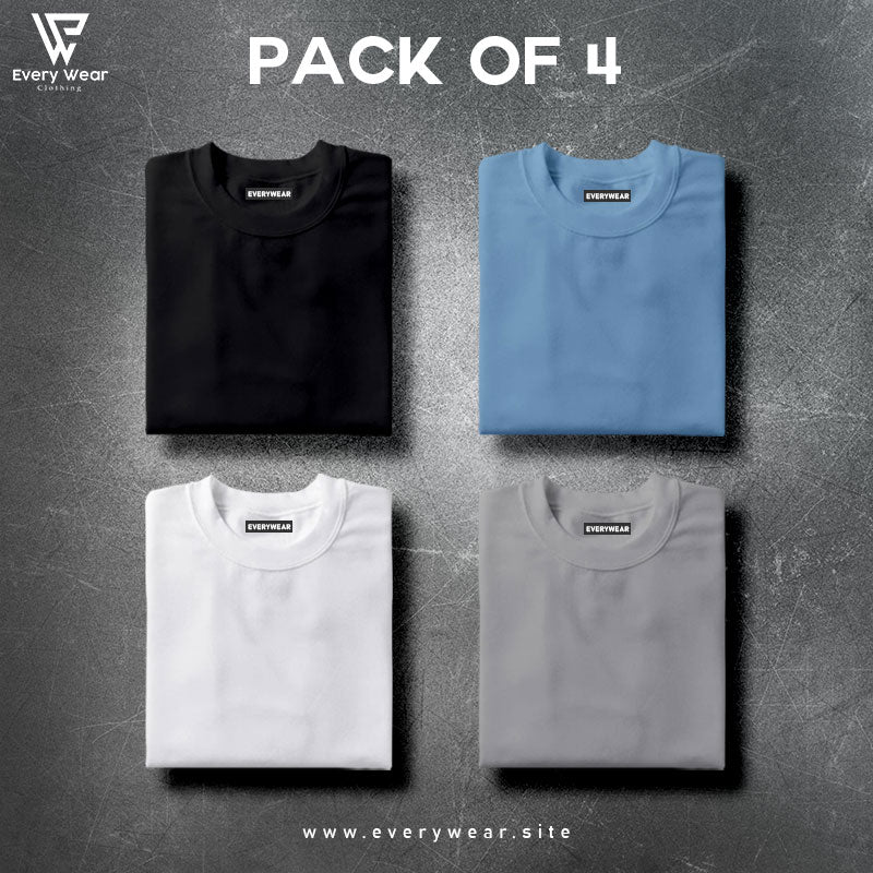 Men's Premium Basic T-Shirt Pack of 4 | Select Any 4 Colors