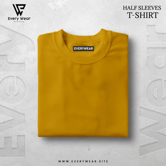 MEN'S Premium Basic Mustard  Half Sleeve T shirt