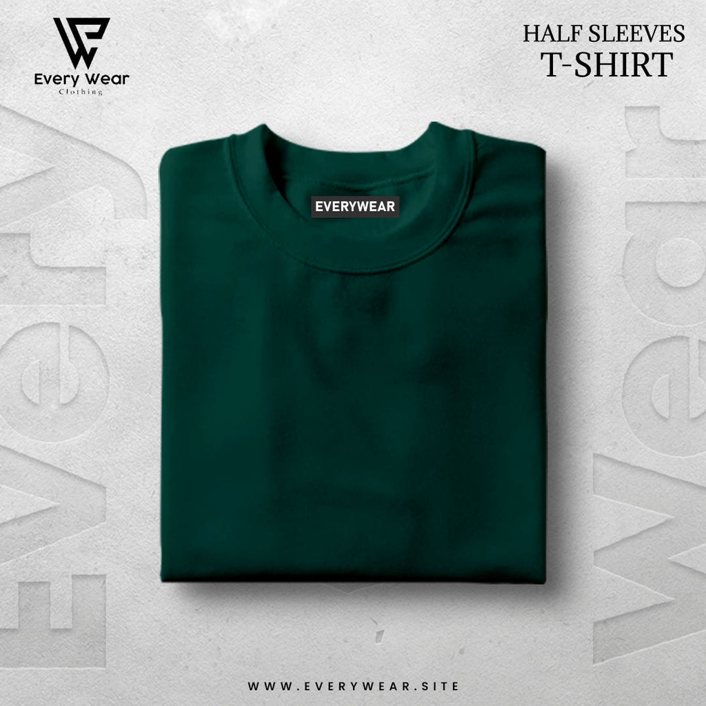 Men's Essential Premium Bottle-Green Half Sleeve Tee
