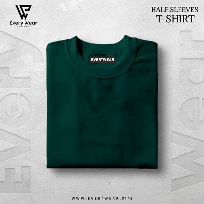 MEN'S Premium Basic Bottle Green Half Sleeve T shirt