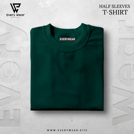 MEN'S Premium Basic Bottle Green Half Sleeve T shirt